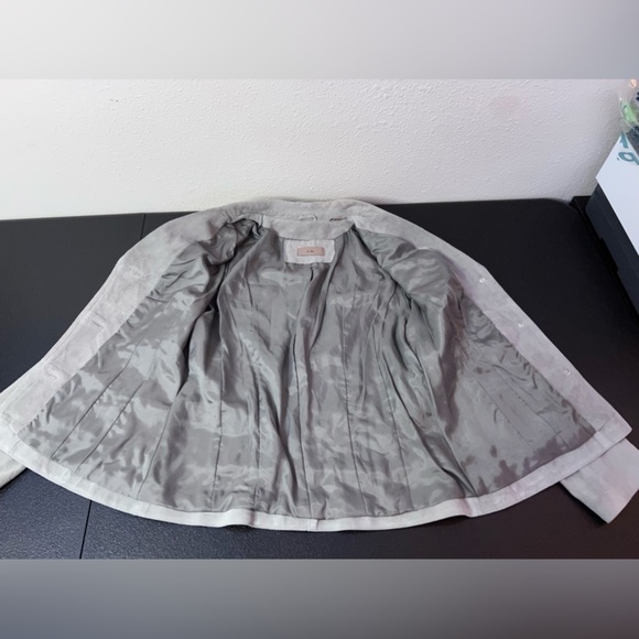 I. E. Gray Suede Leather Blazer - Picture 3 of 9